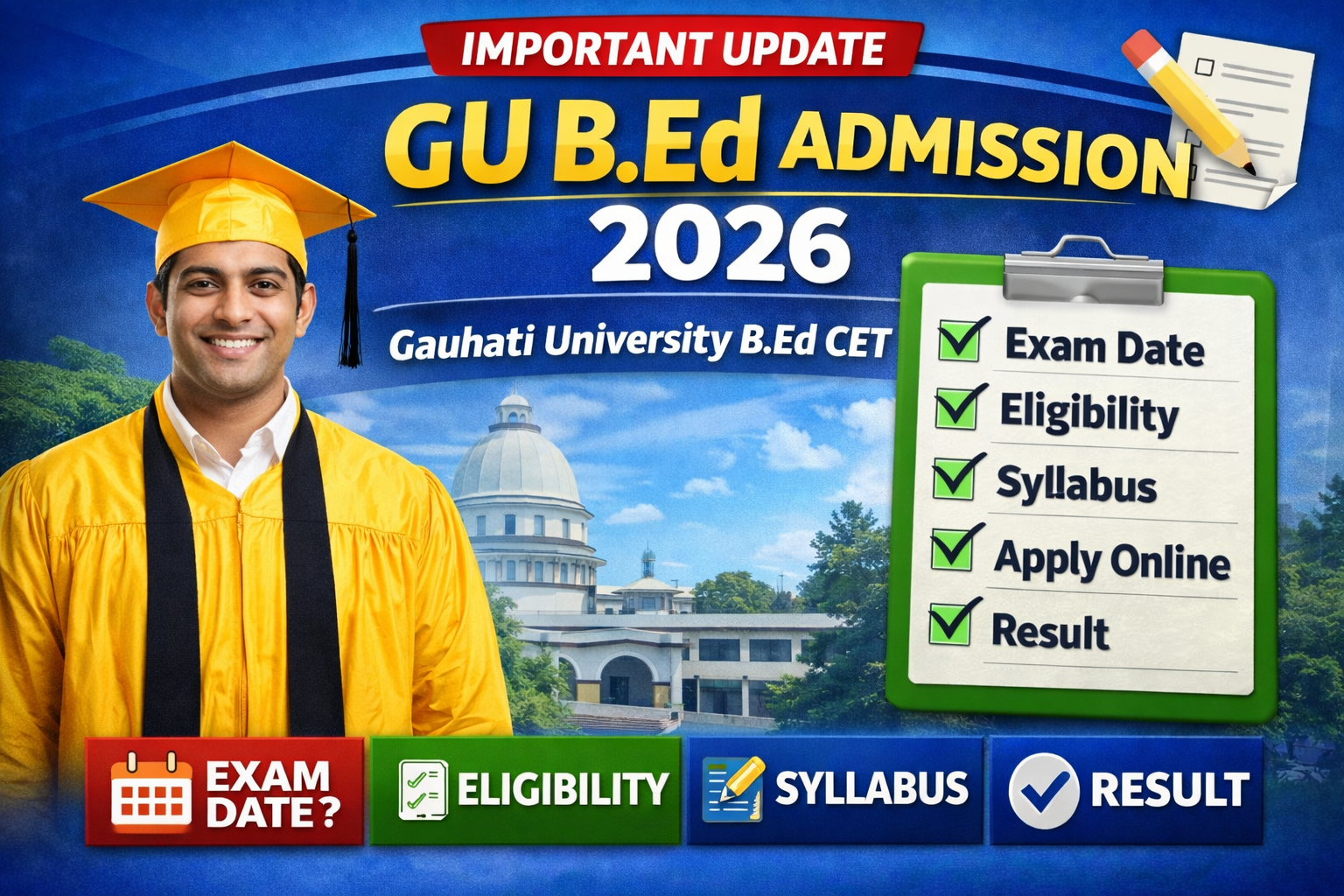 GU B.Ed Admission 2026 – GUBEDCET Notification, Exam Date, Eligibility, Syllabus & Apply Online